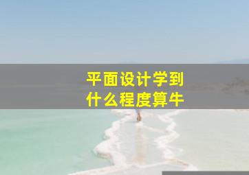 平面设计学到什么程度算牛