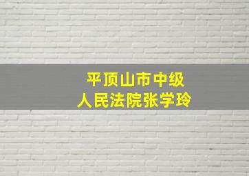 平顶山市中级人民法院张学玲