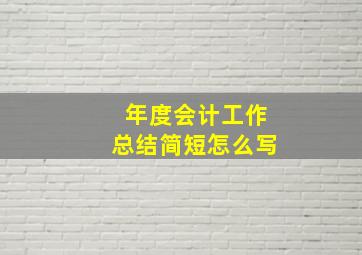 年度会计工作总结简短怎么写