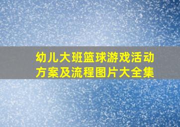 幼儿大班篮球游戏活动方案及流程图片大全集