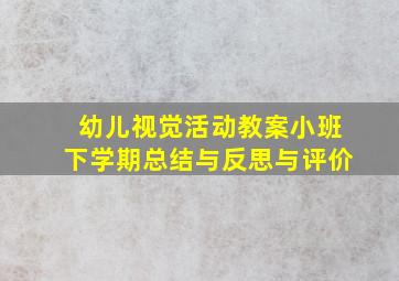 幼儿视觉活动教案小班下学期总结与反思与评价