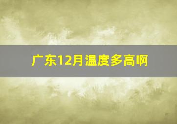 广东12月温度多高啊