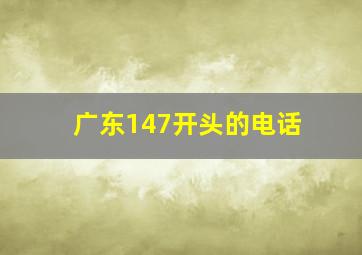 广东147开头的电话