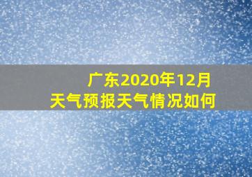 广东2020年12月天气预报天气情况如何