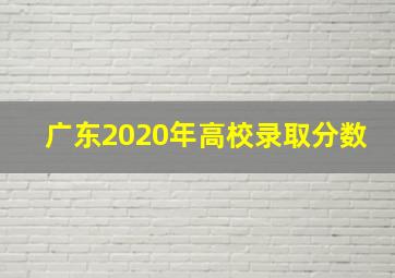 广东2020年高校录取分数