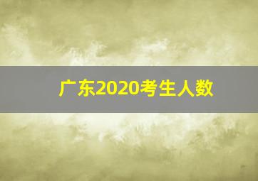 广东2020考生人数