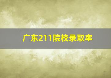 广东211院校录取率