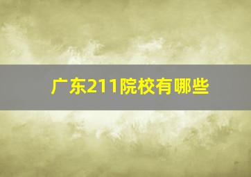 广东211院校有哪些