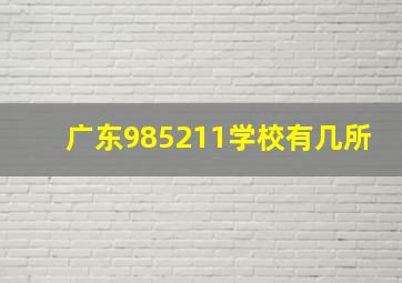 广东985211学校有几所