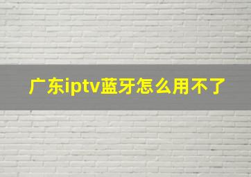 广东iptv蓝牙怎么用不了