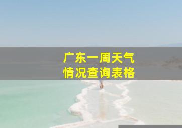 广东一周天气情况查询表格