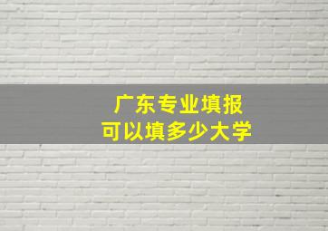 广东专业填报可以填多少大学