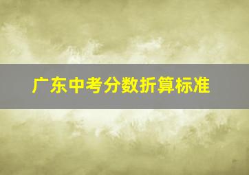 广东中考分数折算标准