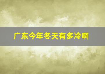 广东今年冬天有多冷啊