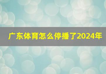 广东体育怎么停播了2024年