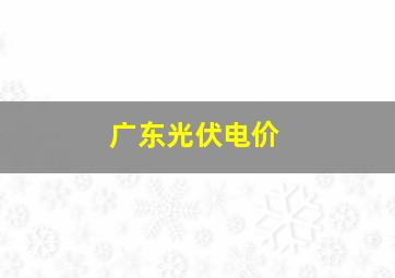 广东光伏电价