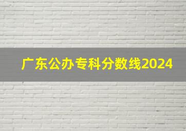 广东公办专科分数线2024