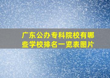 广东公办专科院校有哪些学校排名一览表图片