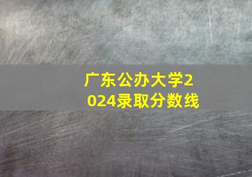 广东公办大学2024录取分数线