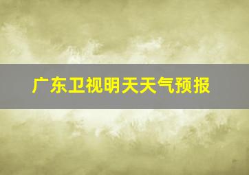 广东卫视明天天气预报