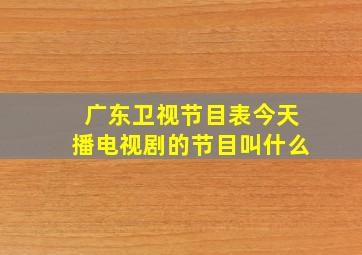 广东卫视节目表今天播电视剧的节目叫什么