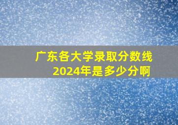 广东各大学录取分数线2024年是多少分啊