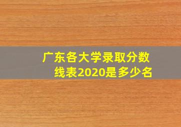 广东各大学录取分数线表2020是多少名