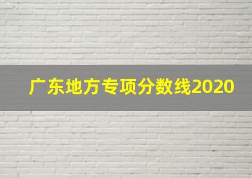 广东地方专项分数线2020