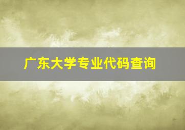 广东大学专业代码查询