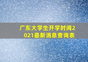 广东大学生开学时间2021最新消息查询表