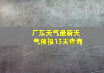 广东天气最新天气预报15天查询