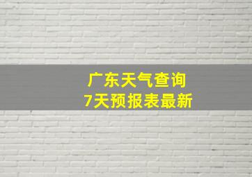 广东天气查询7天预报表最新