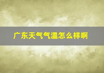 广东天气气温怎么样啊