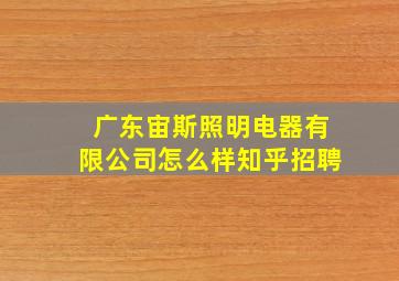 广东宙斯照明电器有限公司怎么样知乎招聘