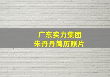 广东实力集团朱丹丹简历照片