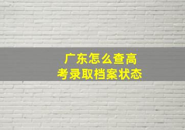 广东怎么查高考录取档案状态