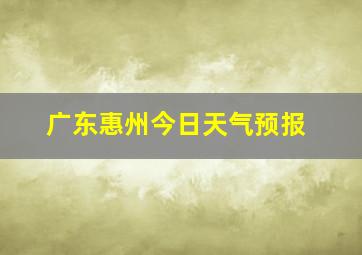 广东惠州今日天气预报