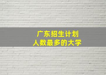 广东招生计划人数最多的大学