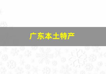 广东本土特产