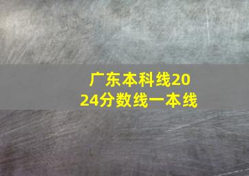 广东本科线2024分数线一本线