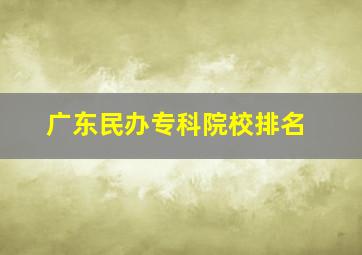 广东民办专科院校排名