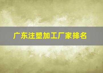 广东注塑加工厂家排名