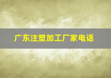 广东注塑加工厂家电话