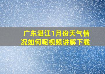 广东湛江1月份天气情况如何呢视频讲解下载