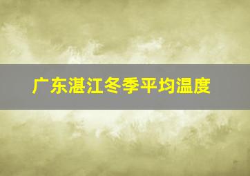 广东湛江冬季平均温度