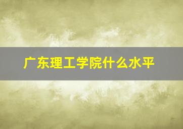 广东理工学院什么水平