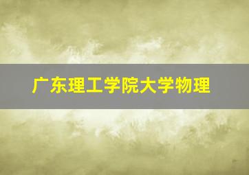 广东理工学院大学物理