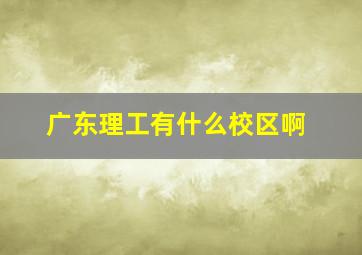 广东理工有什么校区啊