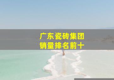 广东瓷砖集团销量排名前十