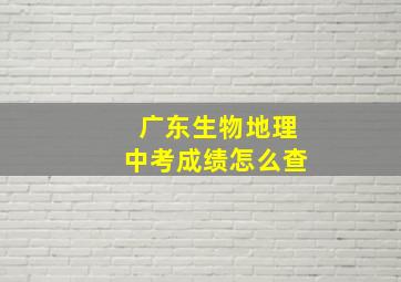 广东生物地理中考成绩怎么查